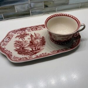 Venetian snack and sip tea cup and saucer plate